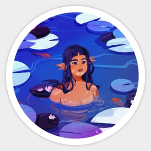 Water Lilies_RoundVersion Sticker